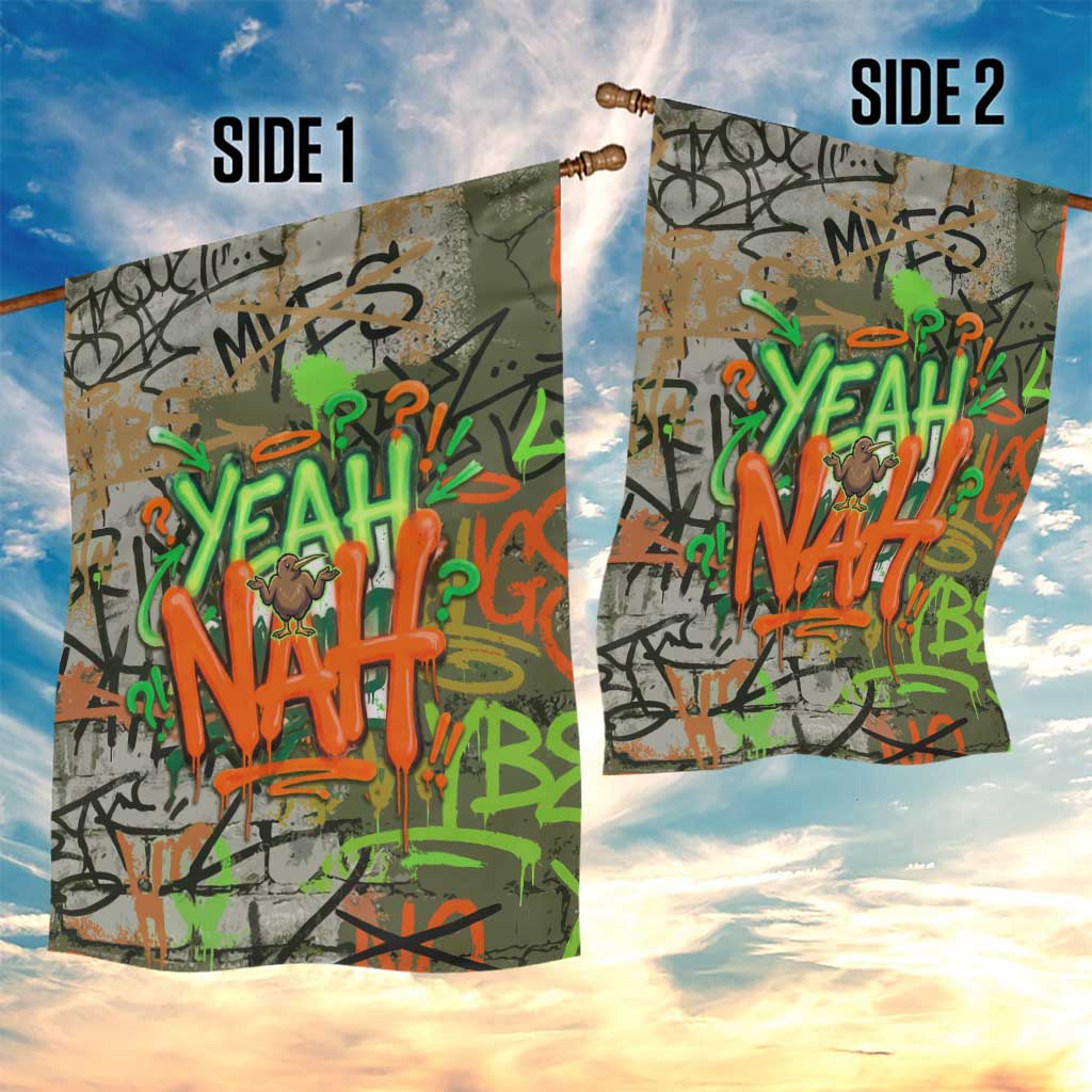 Yeah Nah Graffiti Skull New Zealand Slang Garden Flag Kiwi Grunge Brick Wall and Bold Urban Street Art TS04 - Polynesian Pride