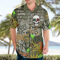 Yeah Nah Graffiti Skull New Zealand Slang Hawaiian Shirt Kiwi Grunge Brick Wall and Bold Urban Street Art TS04 - Polynesian Pride