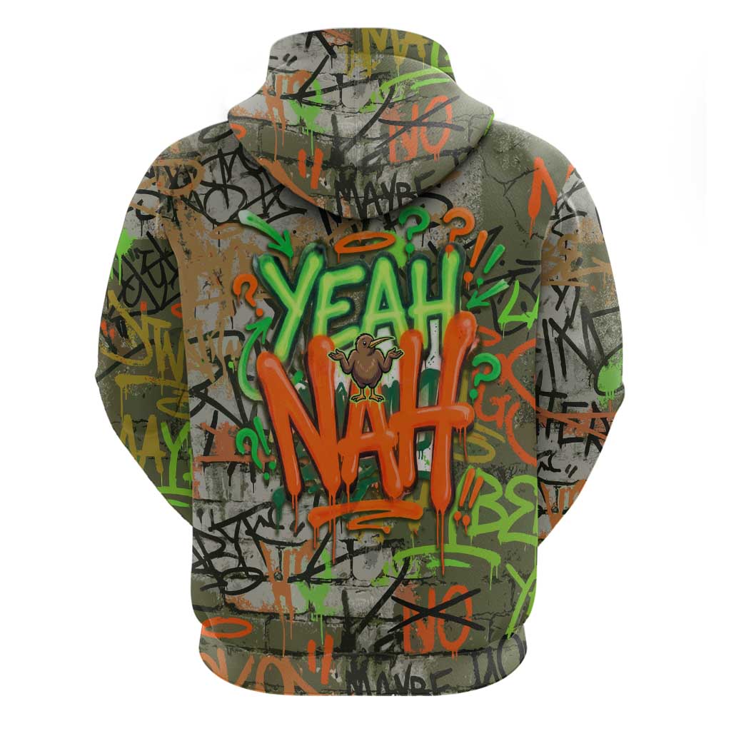Yeah Nah Graffiti Skull New Zealand Slang Hoodie Kiwi Grunge Brick Wall and Bold Urban Street Art TS04 - Polynesian Pride