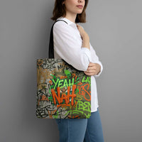 Yeah Nah Graffiti Skull New Zealand Slang Tote Bag Kiwi Grunge Brick Wall and Bold Urban Street Art TS04 - Polynesian Pride