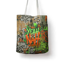 Yeah Nah Graffiti Skull New Zealand Slang Tote Bag Kiwi Grunge Brick Wall and Bold Urban Street Art TS04 - Polynesian Pride