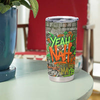 Yeah Nah Graffiti Skull New Zealand Slang Tumbler Cup Kiwi Grunge Brick Wall and Bold Urban Street Art TS04 - Polynesian Pride