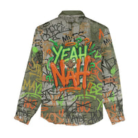 Yeah Nah Graffiti Skull New Zealand Slang Women Casual Shirt Kiwi Grunge Brick Wall and Bold Urban Street Art TS04 - Polynesian Pride