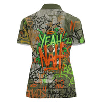 Yeah Nah Graffiti Skull New Zealand Slang Women Polo Shirt Kiwi Grunge Brick Wall and Bold Urban Street Art TS04 - Polynesian Pride