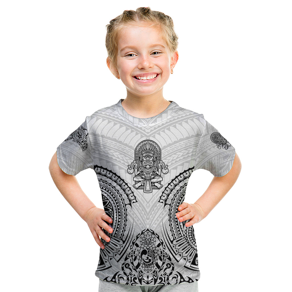 Hawaii Polynesian Kid T Shirt Warrior symbol TS04 White - Polynesian Pride
