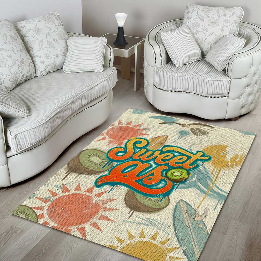 NZ Slang Sweet As Kiwi Shaka Sign Area Rug New Zealand Surfboards Sun and Tropical Beach Retro TS04 - Polynesian Pride