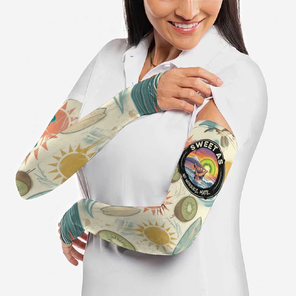 NZ Slang Sweet As Kiwi Shaka Sign Arm Sleeves New Zealand Surfboards Sun and Tropical Beach Retro TS04 - Polynesian Pride