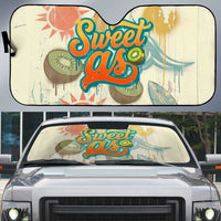 NZ Slang Sweet As Kiwi Shaka Sign Auto Sun Shade New Zealand Surfboards Sun and Tropical Beach Retro TS04 Beige - Polynesian Pride
