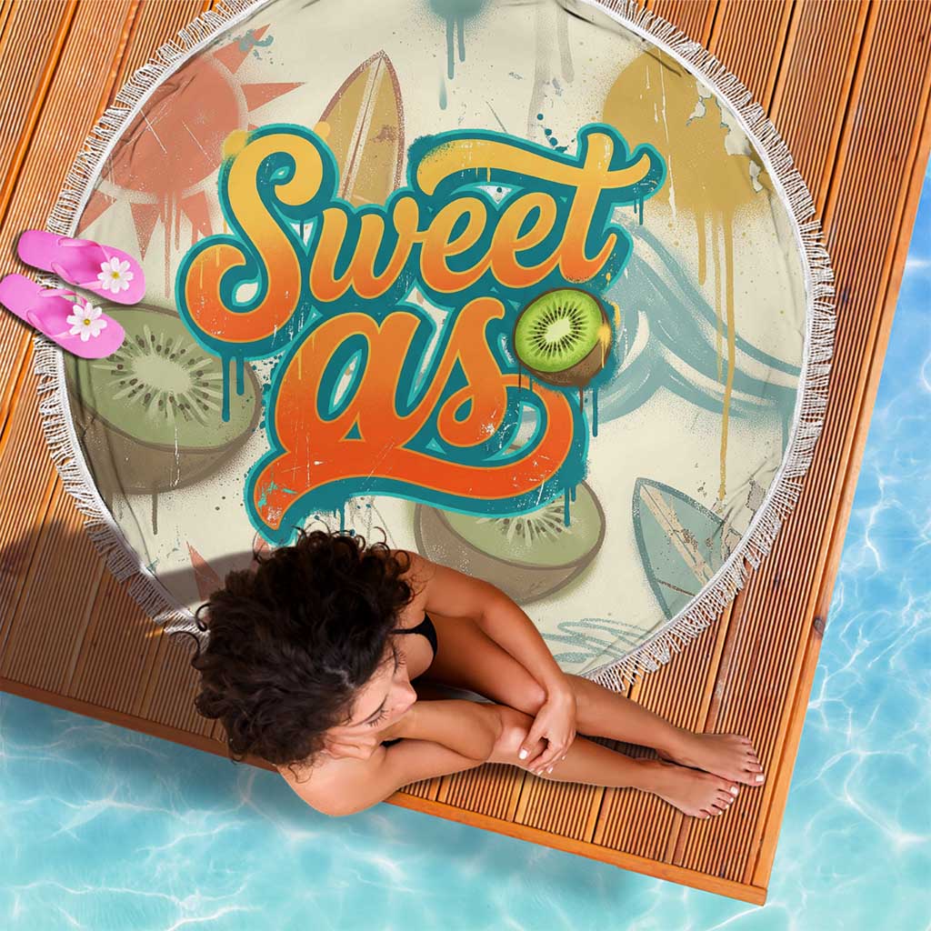 NZ Slang Sweet As Kiwi Shaka Sign Beach Blanket New Zealand Surfboards Sun and Tropical Beach Retro TS04 - Polynesian Pride