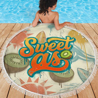 NZ Slang Sweet As Kiwi Shaka Sign Beach Blanket New Zealand Surfboards Sun and Tropical Beach Retro TS04 - Polynesian Pride