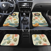 NZ Slang Sweet As Kiwi Shaka Sign Car Mats New Zealand Surfboards Sun and Tropical Beach Retro TS04 Set 4pcs Beige - Polynesian Pride