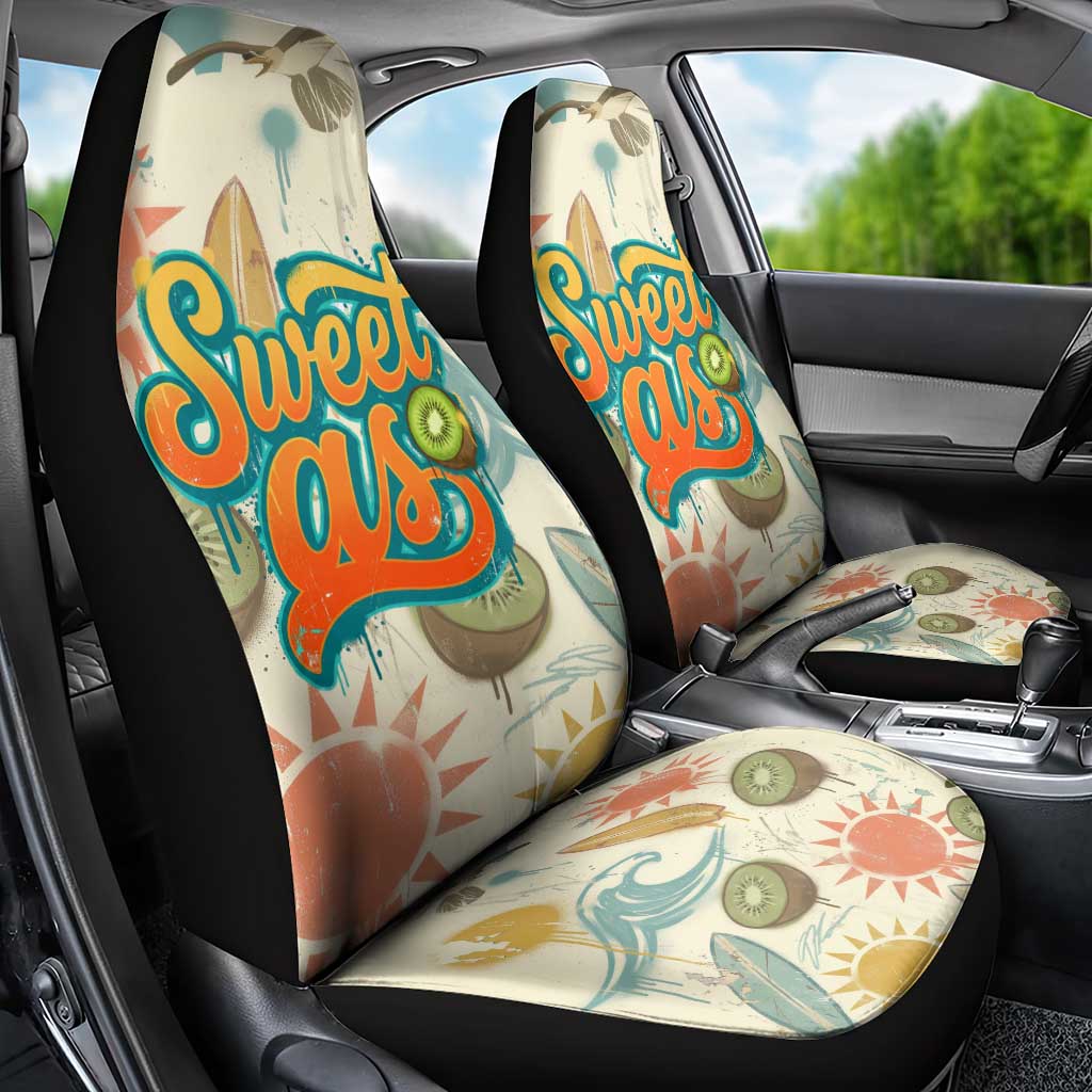 NZ Slang Sweet As Kiwi Shaka Sign Car Seat Cover New Zealand Surfboards Sun and Tropical Beach Retro TS04 - Polynesian Pride