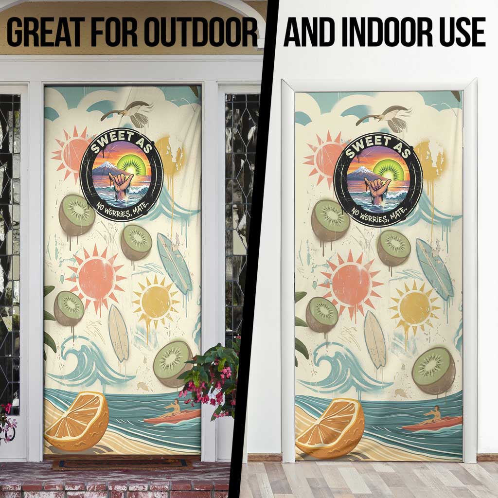 NZ Slang Sweet As Kiwi Shaka Sign Door Cover New Zealand Surfboards Sun and Tropical Beach Retro TS04 - Polynesian Pride
