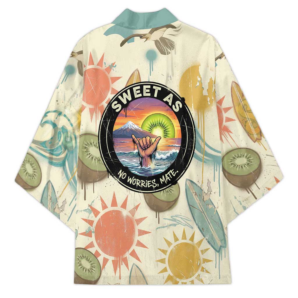 NZ Slang Sweet As Kiwi Shaka Sign Kimono New Zealand Surfboards Sun and Tropical Beach Retro TS04 - Polynesian Pride