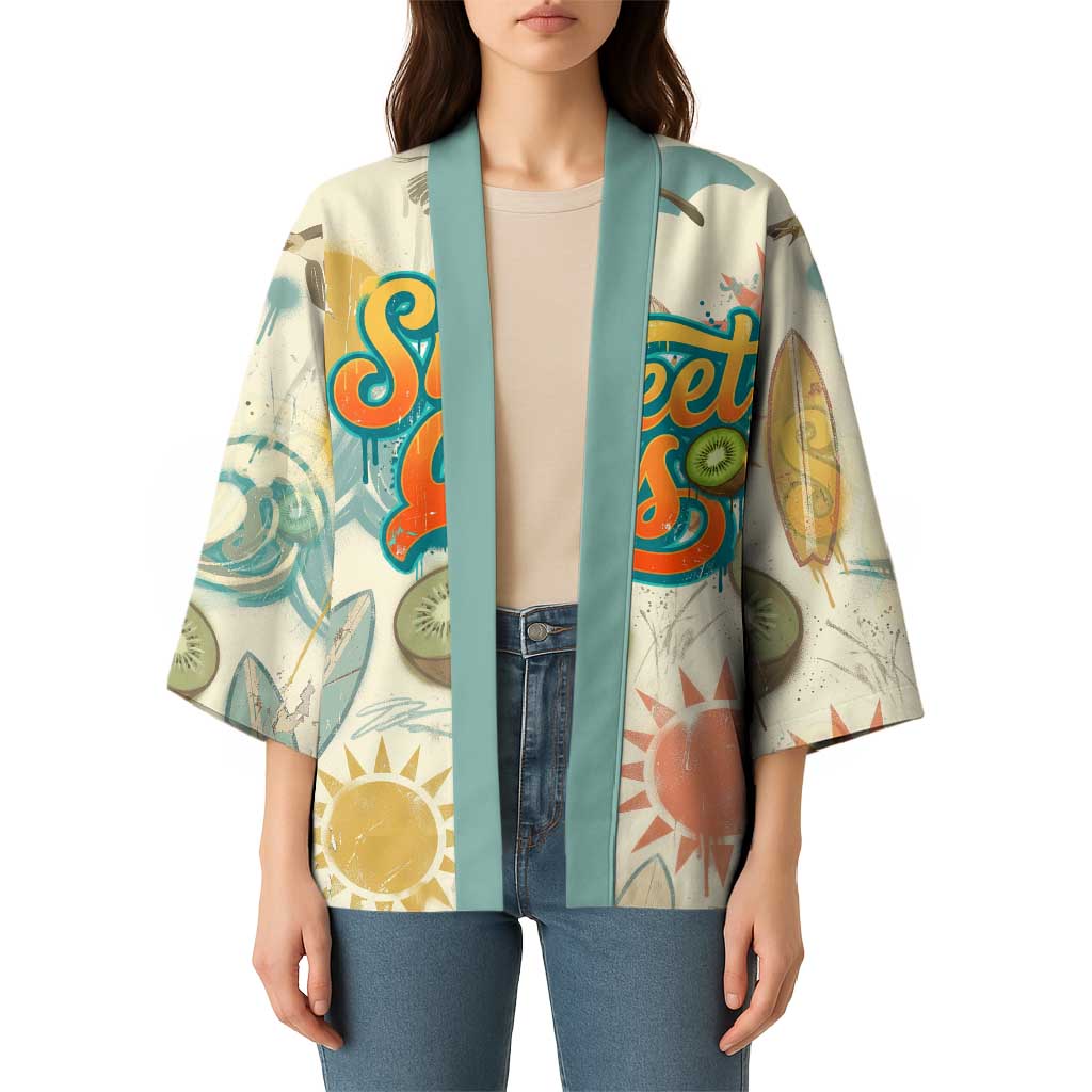 NZ Slang Sweet As Kiwi Shaka Sign Kimono New Zealand Surfboards Sun and Tropical Beach Retro TS04 - Polynesian Pride