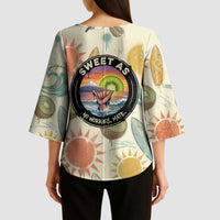 NZ Slang Sweet As Kiwi Shaka Sign Kimono Sleeve Blouse New Zealand Surfboards Sun and Tropical Beach Retro TS04 - Polynesian Pride