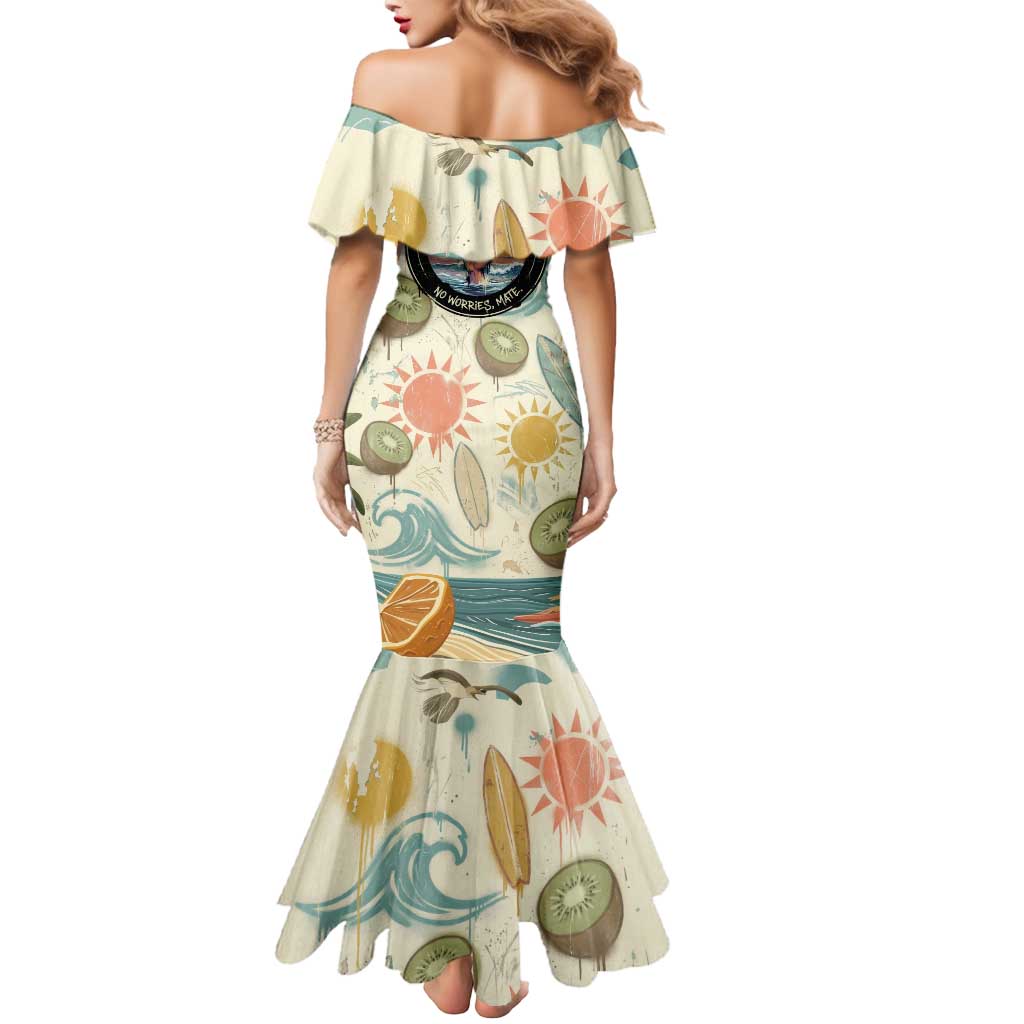 NZ Slang Sweet As Kiwi Shaka Sign Mermaid Dress New Zealand Surfboards Sun and Tropical Beach Retro TS04 - Polynesian Pride