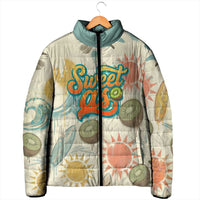 NZ Slang Sweet As Kiwi Shaka Sign Padded Jacket New Zealand Surfboards Sun and Tropical Beach Retro TS04 - Polynesian Pride