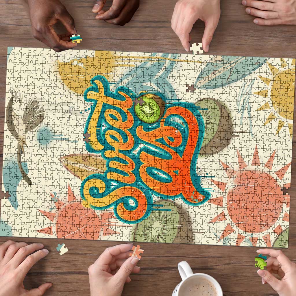 NZ Slang Sweet As Kiwi Shaka Sign Puzzle New Zealand Surfboards Sun and Tropical Beach Retro TS04 - Polynesian Pride