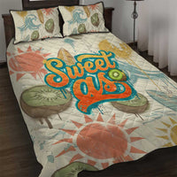 NZ Slang Sweet As Kiwi Shaka Sign Quilt Bed Set New Zealand Surfboards Sun and Tropical Beach Retro TS04 Beige - Polynesian Pride