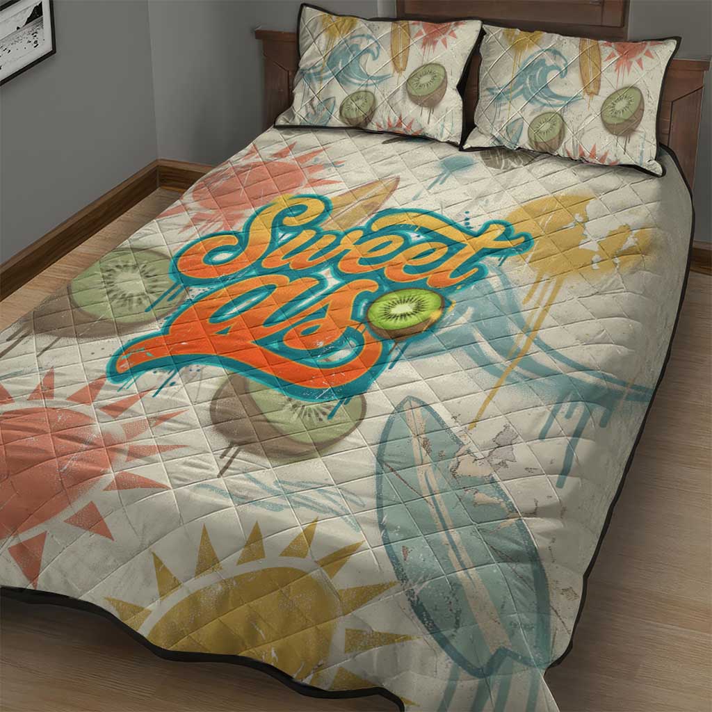 NZ Slang Sweet As Kiwi Shaka Sign Quilt Bed Set New Zealand Surfboards Sun and Tropical Beach Retro TS04 - Polynesian Pride