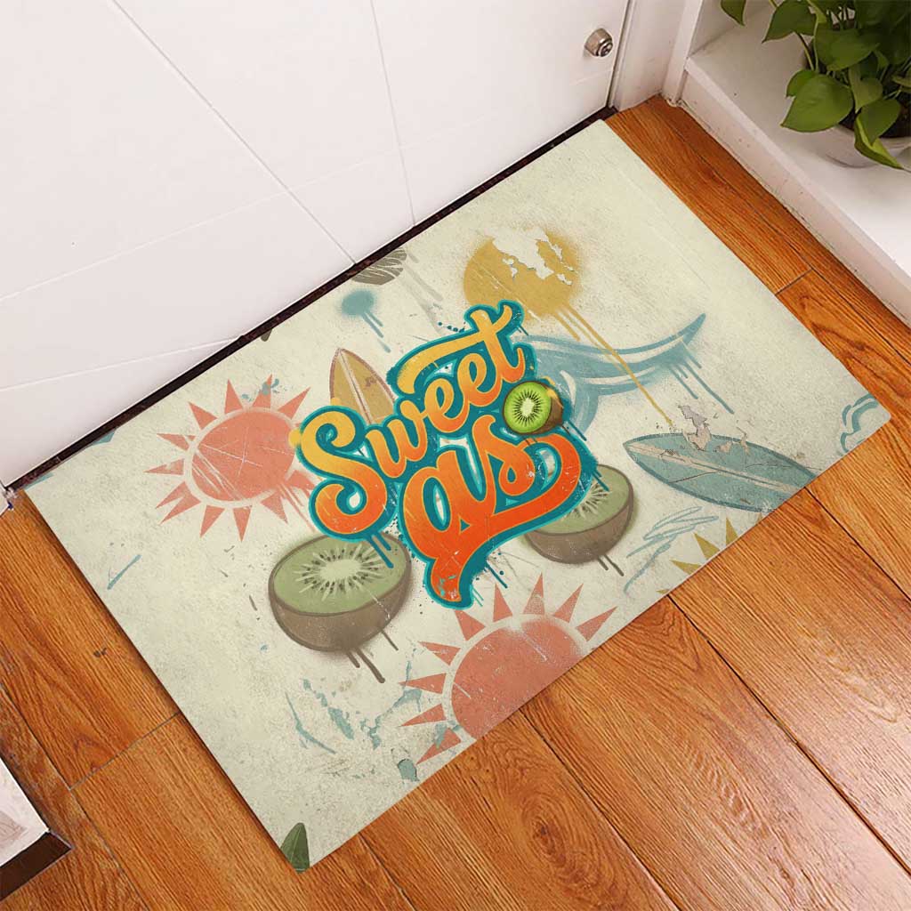 NZ Slang Sweet As Kiwi Shaka Sign Rubber Doormat New Zealand Surfboards Sun and Tropical Beach Retro TS04 - Polynesian Pride