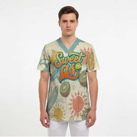 NZ Slang Sweet As Kiwi Shaka Sign Scrub Top New Zealand Surfboards Sun and Tropical Beach Retro TS04 - Polynesian Pride