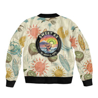 NZ Slang Sweet As Kiwi Shaka Sign Sleeve Zip Bomber Jacket New Zealand Surfboards Sun and Tropical Beach Retro TS04 - Polynesian Pride