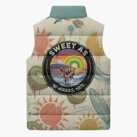 NZ Slang Sweet As Kiwi Shaka Sign Sleeveless Puffer Jacket New Zealand Surfboards Sun and Tropical Beach Retro TS04 - Polynesian Pride