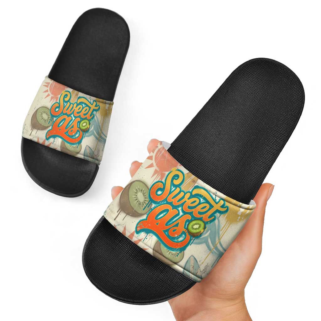 NZ Slang Sweet As Kiwi Shaka Sign Slide Sandals New Zealand Surfboards Sun and Tropical Beach Retro TS04 - Polynesian Pride