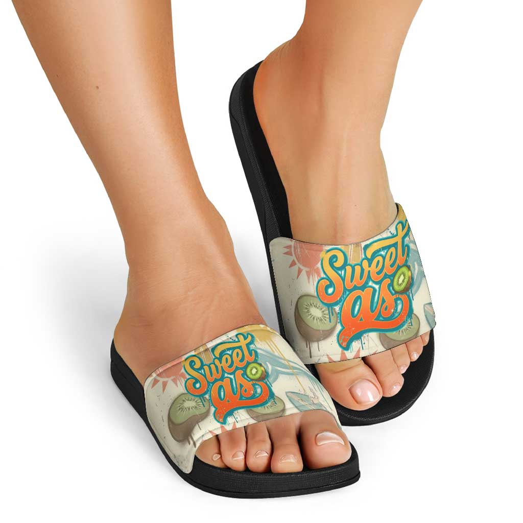 NZ Slang Sweet As Kiwi Shaka Sign Slide Sandals New Zealand Surfboards Sun and Tropical Beach Retro TS04 - Polynesian Pride