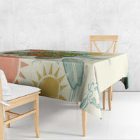 NZ Slang Sweet As Kiwi Shaka Sign Tablecloth New Zealand Surfboards Sun and Tropical Beach Retro
