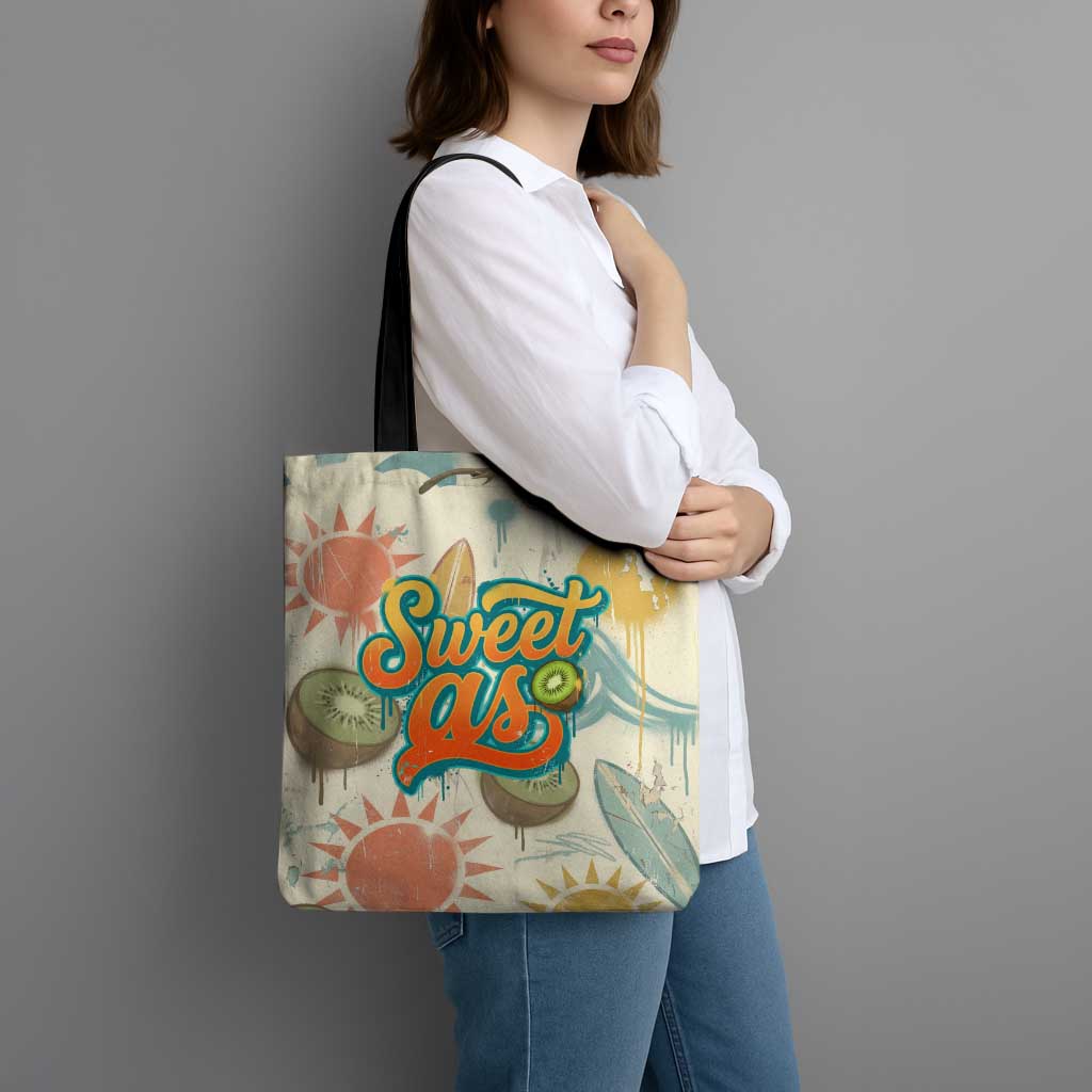 NZ Slang Sweet As Kiwi Shaka Sign Tote Bag New Zealand Surfboards Sun and Tropical Beach Retro TS04 - Polynesian Pride