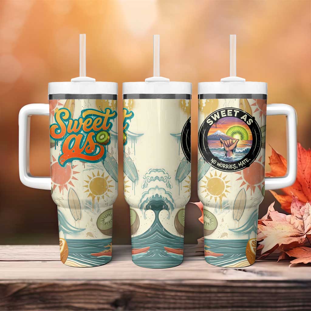 NZ Slang Sweet As Kiwi Shaka Sign Tumbler With Handle New Zealand Surfboards Sun and Tropical Beach Retro TS04 - Polynesian Pride
