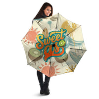 NZ Slang Sweet As Kiwi Shaka Sign Umbrella New Zealand Surfboards Sun and Tropical Beach Retro TS04 - Polynesian Pride