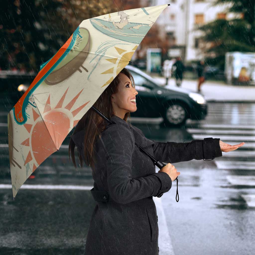 NZ Slang Sweet As Kiwi Shaka Sign Umbrella New Zealand Surfboards Sun and Tropical Beach Retro TS04 - Polynesian Pride