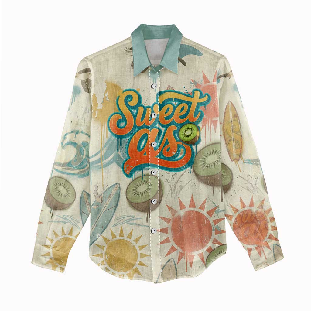 NZ Slang Sweet As Kiwi Shaka Sign Women Casual Shirt New Zealand Surfboards Sun and Tropical Beach Retro TS04 - Polynesian Pride