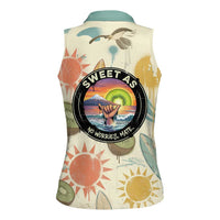 NZ Slang Sweet As Kiwi Shaka Sign Women Sleeveless Polo Shirt New Zealand Surfboards Sun and Tropical Beach Retro TS04 - Polynesian Pride