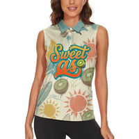 NZ Slang Sweet As Kiwi Shaka Sign Women Sleeveless Polo Shirt New Zealand Surfboards Sun and Tropical Beach Retro TS04 - Polynesian Pride