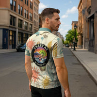 NZ Slang Sweet As Kiwi Shaka Sign Zipper Polo Shirt New Zealand Surfboards Sun and Tropical Beach Retro TS04 - Polynesian Pride