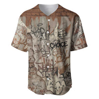 Choice Bro Graffiti Handshake Baseball Jersey New Zealand Slang Fern Brick Wall and Urban Street Art TS04 Multicolor - Polynesian Pride