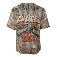 Choice Bro Graffiti Handshake Baseball Jersey New Zealand Slang Fern Brick Wall and Urban Street Art TS04 - Polynesian Pride