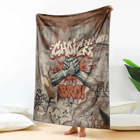Choice Bro Graffiti Handshake Blanket New Zealand Slang Fern Brick Wall and Urban Street Art