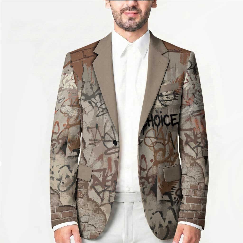 Choice Bro Graffiti Handshake Blazer New Zealand Slang Fern Brick Wall and Urban Street Art
