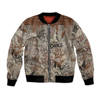 Choice Bro Graffiti Handshake Bomber Jacket New Zealand Slang Fern Brick Wall and Urban Street Art