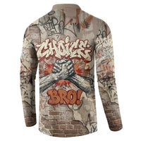 Choice Bro Graffiti Handshake Button Sweatshirt New Zealand Slang Fern Brick Wall and Urban Street Art