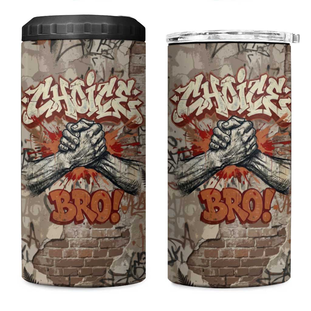 Choice Bro Graffiti Handshake 4 in 1 Can Cooler Tumbler New Zealand Slang Fern Brick Wall and Urban Street Art TS04 One Size: 16 oz Multicolor - Polynesian Pride