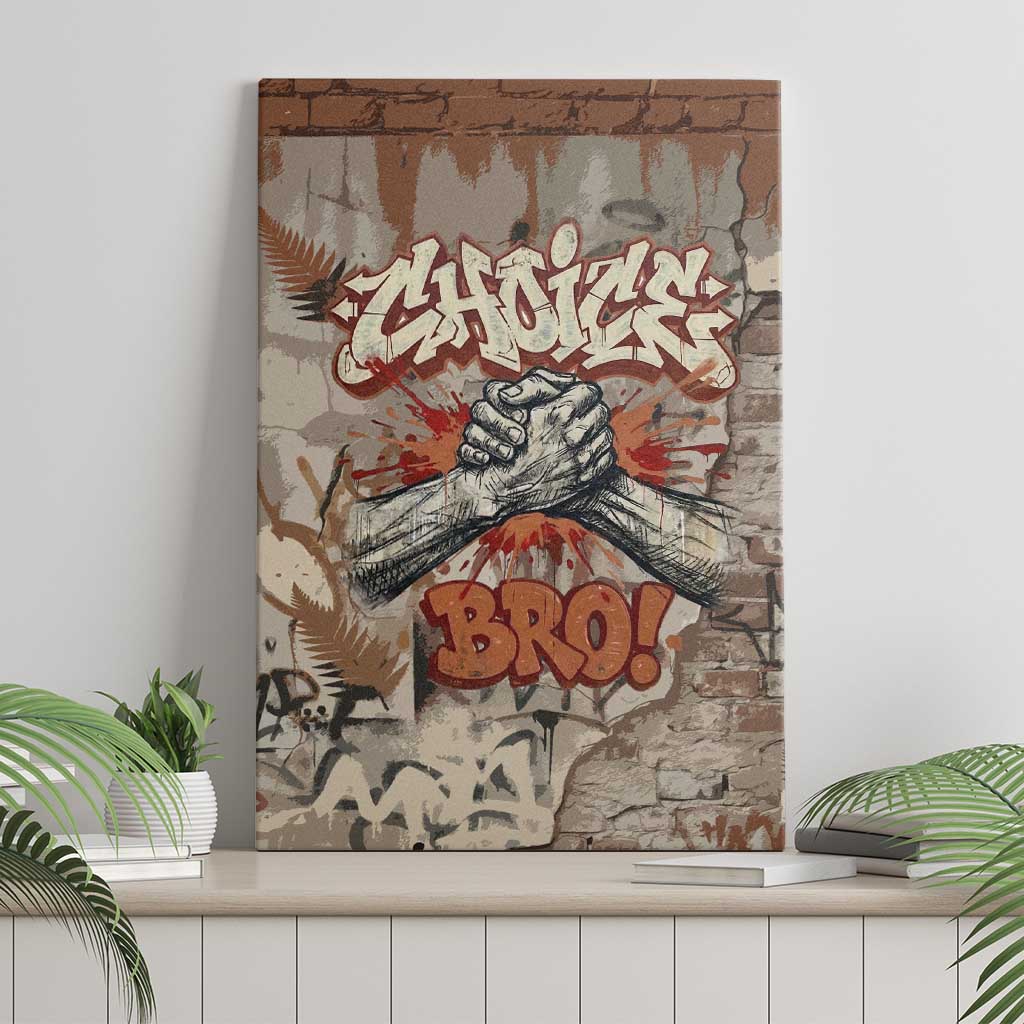 Choice Bro Graffiti Handshake Canvas Wall Art New Zealand Slang Fern Brick Wall and Urban Street Art TS04 - Polynesian Pride
