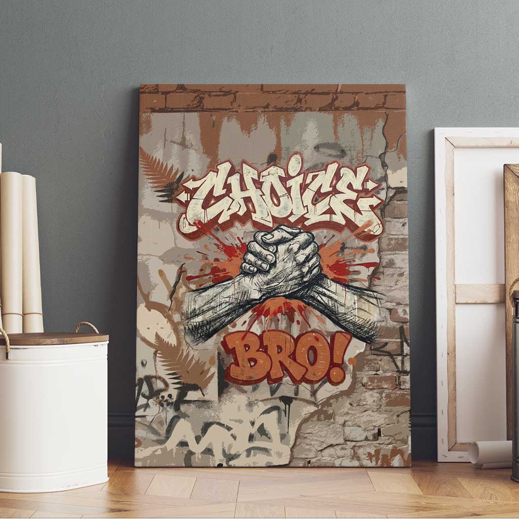 Choice Bro Graffiti Handshake Canvas Wall Art New Zealand Slang Fern Brick Wall and Urban Street Art TS04 - Polynesian Pride