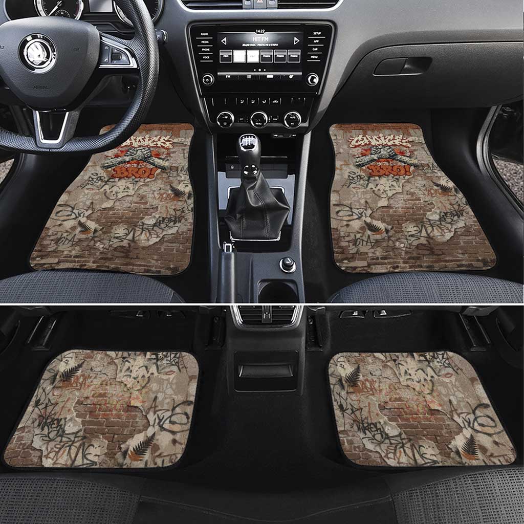 Choice Bro Graffiti Handshake Car Mats New Zealand Slang Fern Brick Wall and Urban Street Art